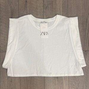 Zara New With Tag Women’s White Crop Top Size Large